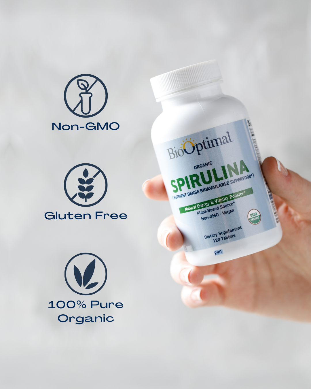 BioOptimal Spirulina Tablets