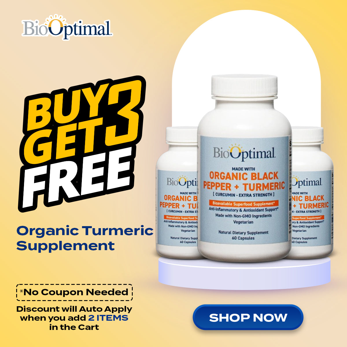 BioOptimal Organic Turmeric Supplement- Image 3